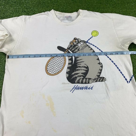 90s Crazy Shirts Hawaii B Kliban Tennis Cat TShirt - Picture 3 of 12